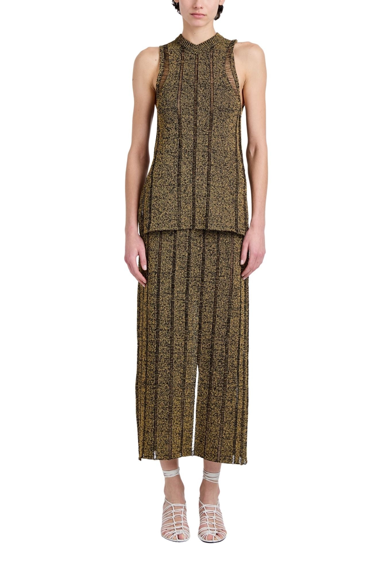 Proenza Schouler Maelle Top In Drop Needle Tweed - Vermillion
