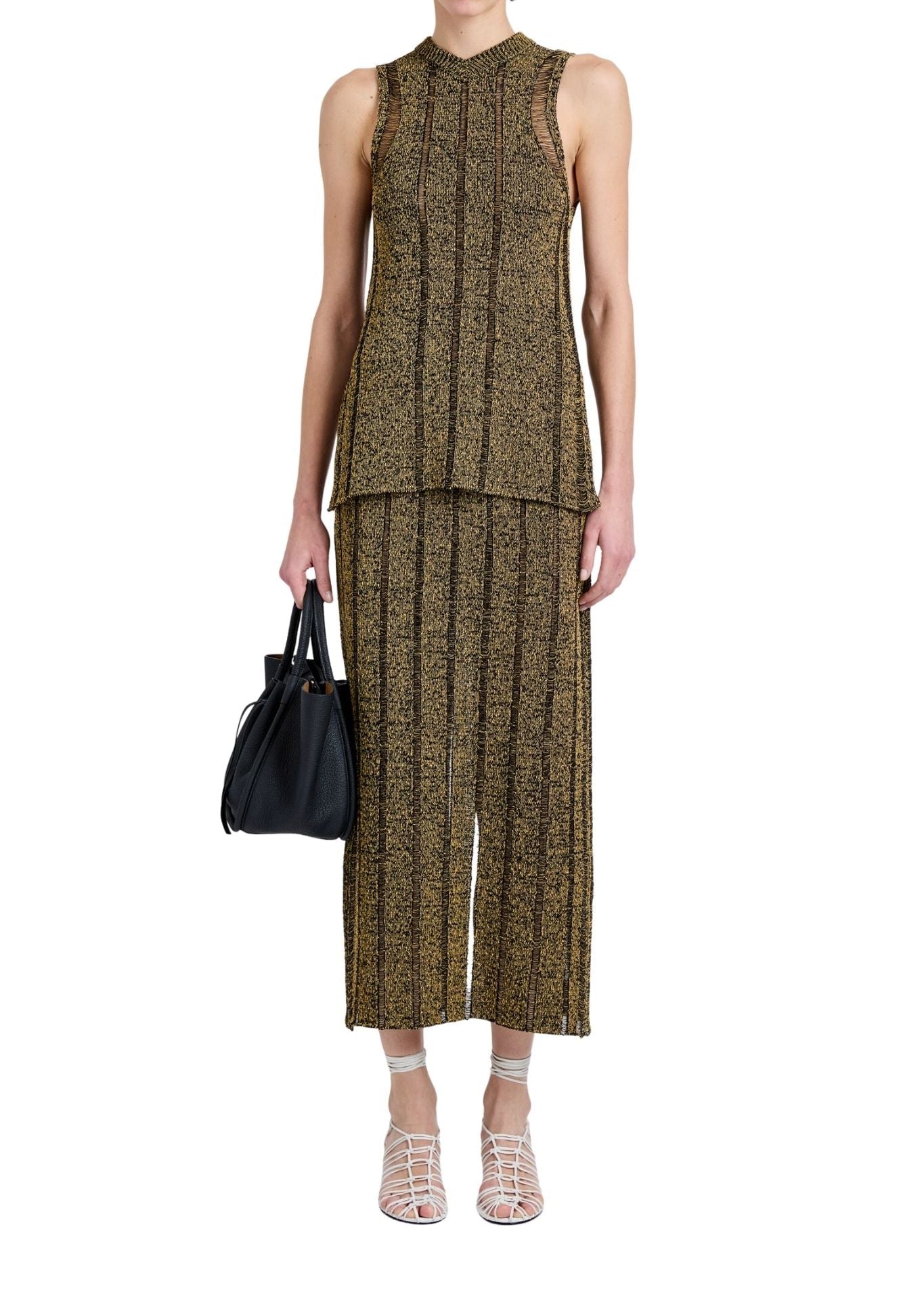Proenza Schouler Maelle Top In Drop Needle Tweed - Vermillion