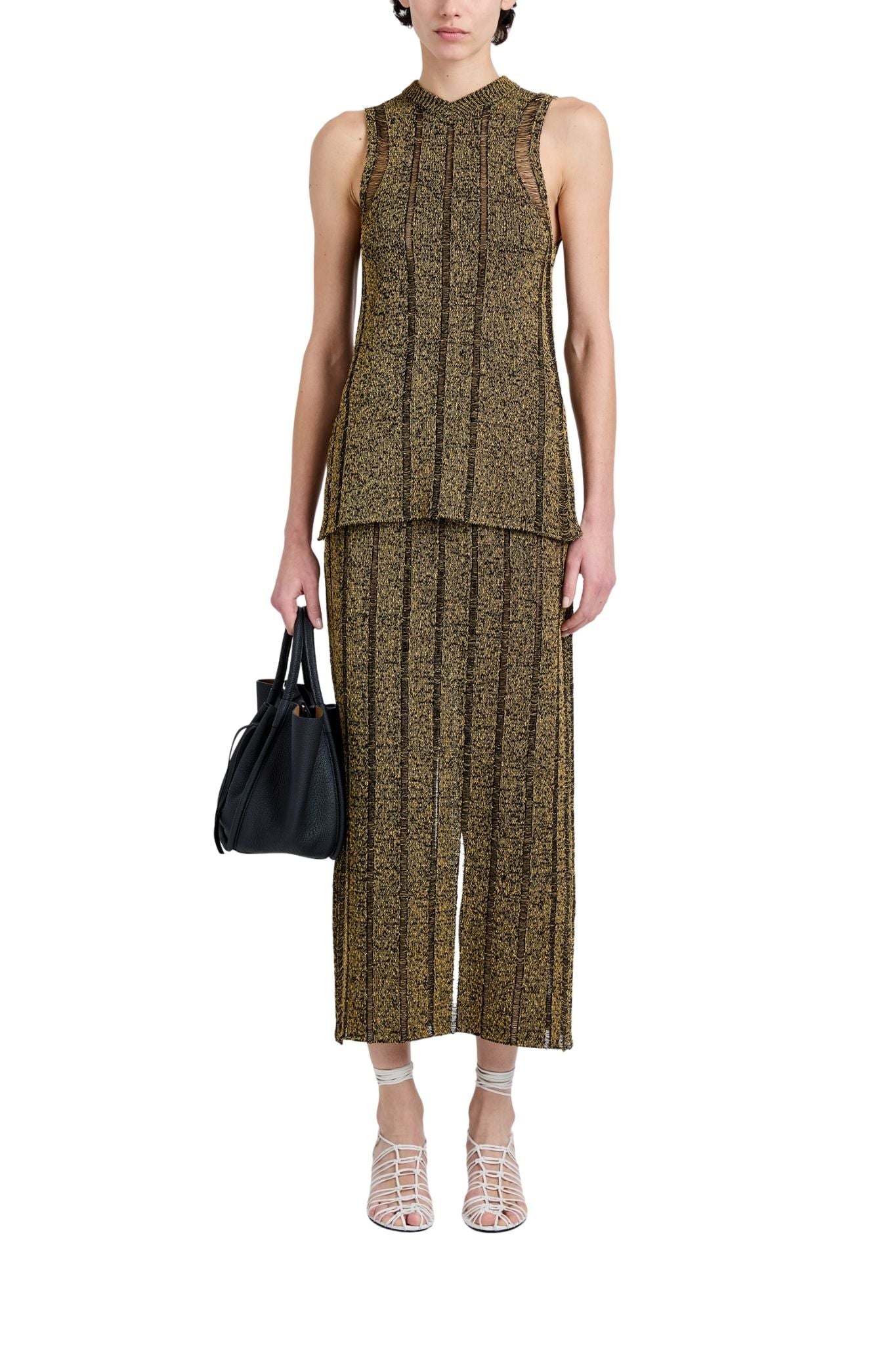 Proenza Schouler Maelle Top In Drop Needle Tweed - Vermillion