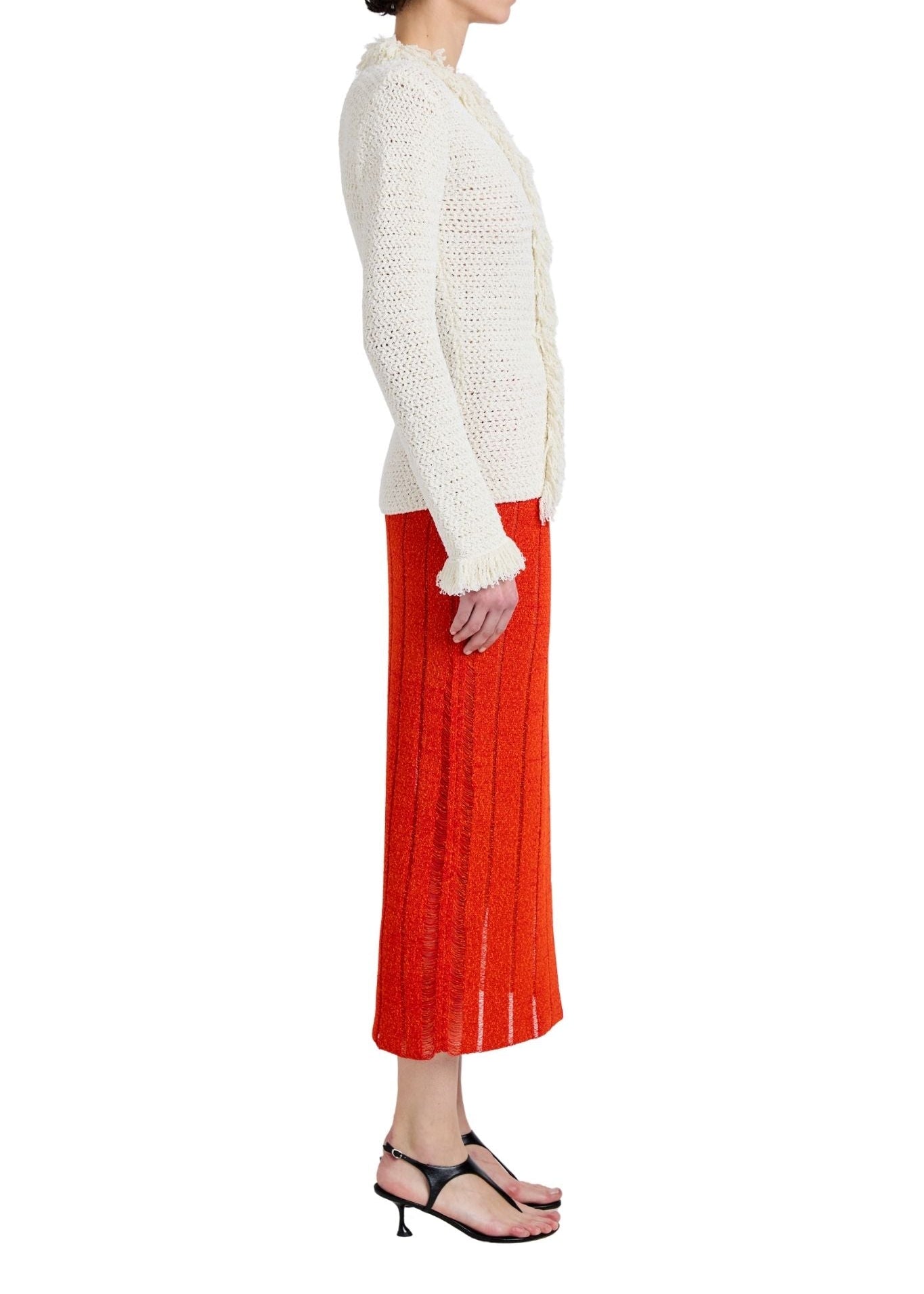 Proenza Schouler Nilo Top In Textured Jacquard - Vermillion