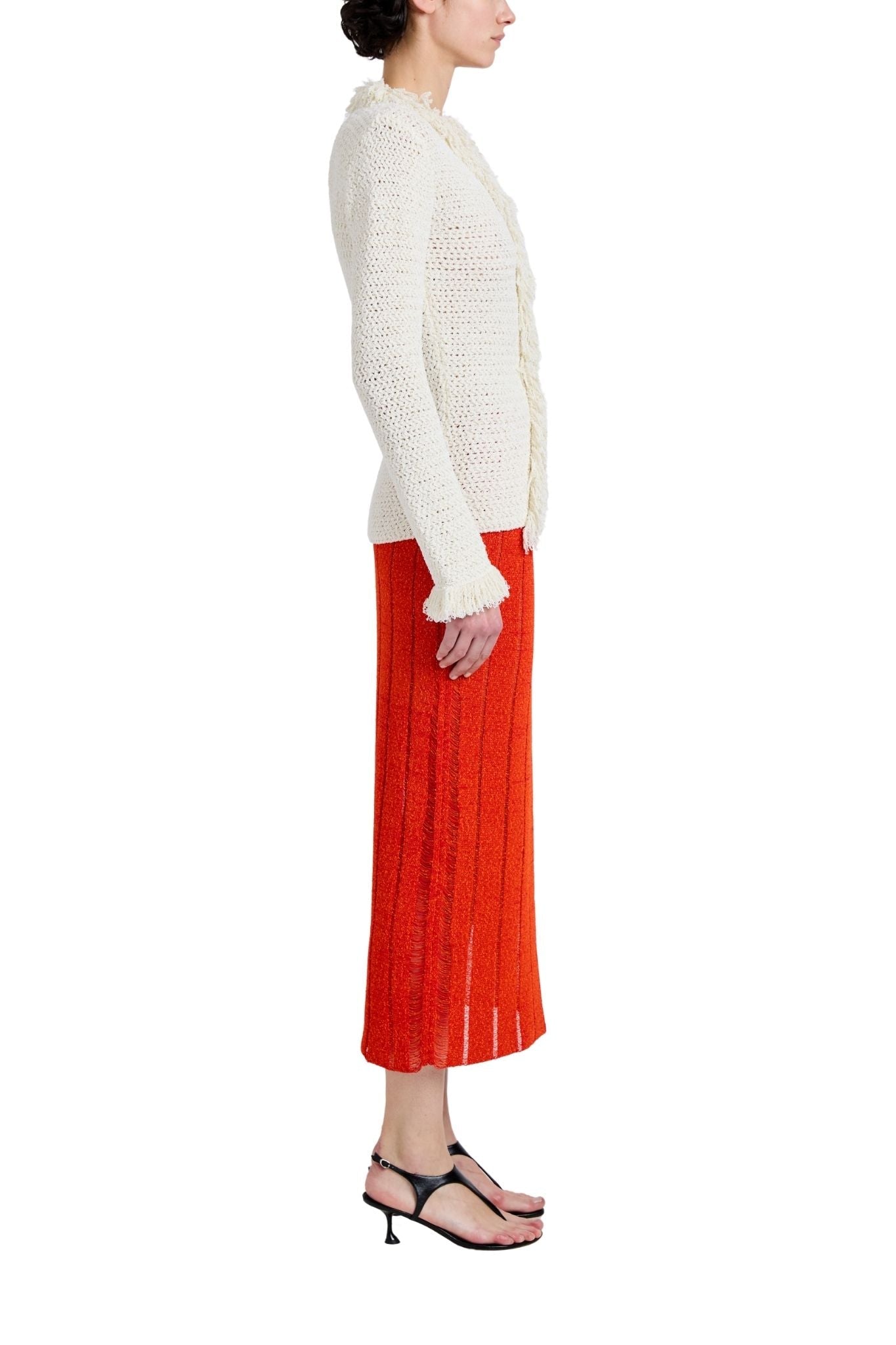 Proenza Schouler Nilo Top In Textured Jacquard - Vermillion