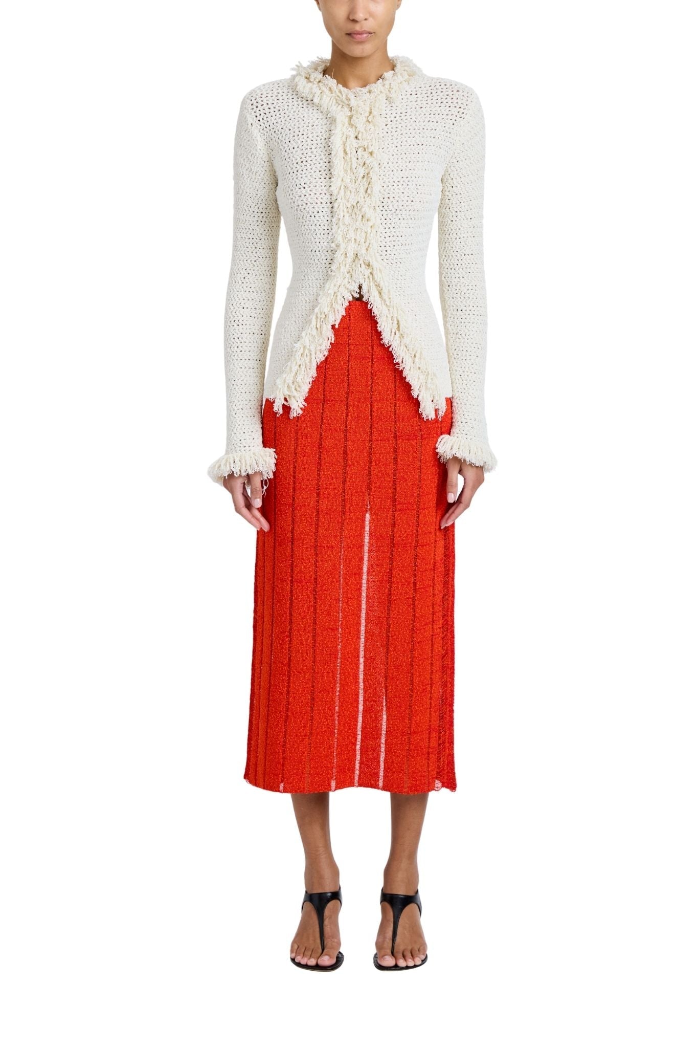 Proenza Schouler Nilo Top In Textured Jacquard - Vermillion