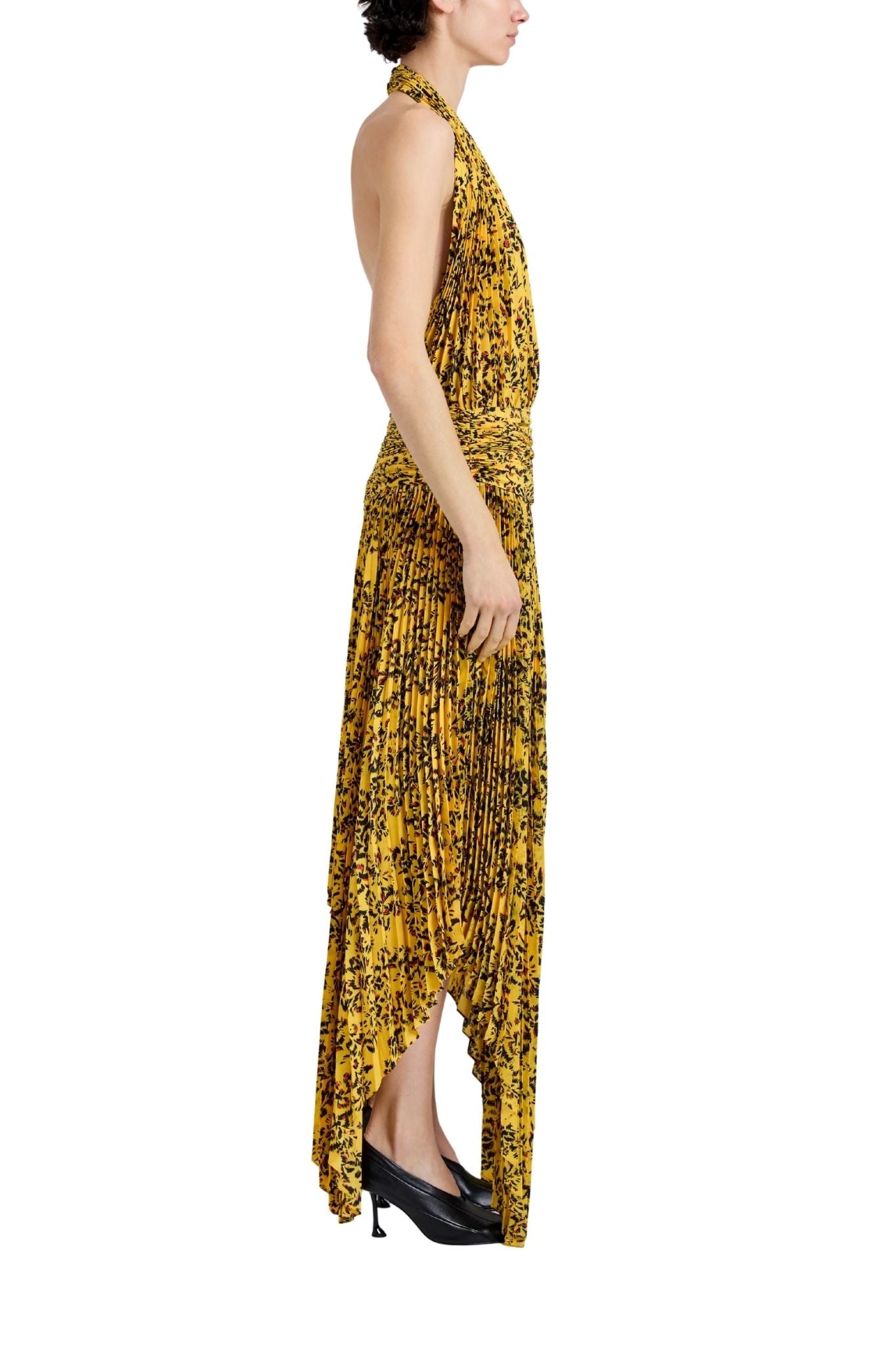 Proenza Schouler Paulina Dress In Pleated Georgette - Vermillion