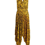 Proenza Schouler Paulina Dress In Pleated Georgette - Vermillion
