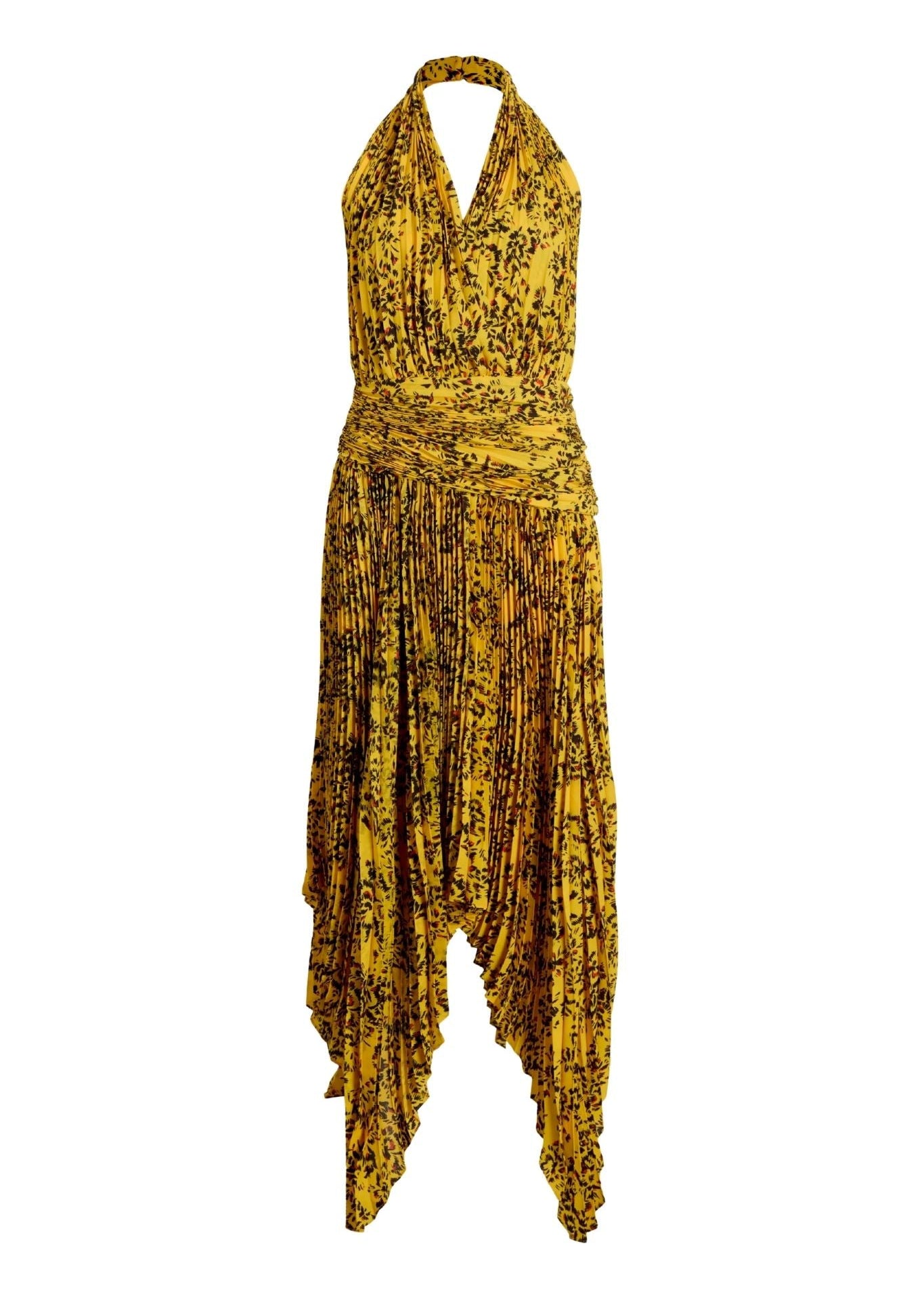 Proenza Schouler Paulina Dress In Pleated Georgette - Vermillion