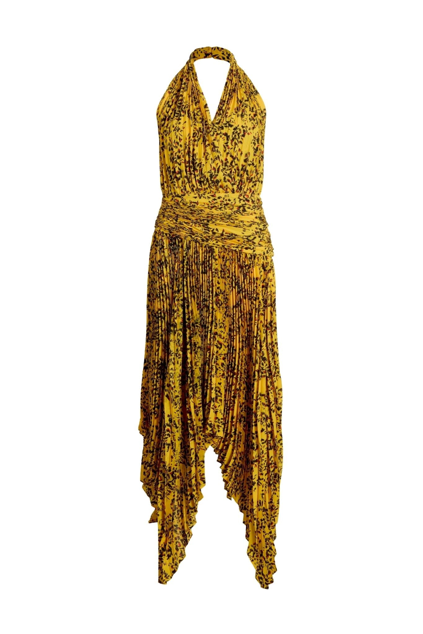 Proenza Schouler Paulina Dress In Pleated Georgette - Vermillion