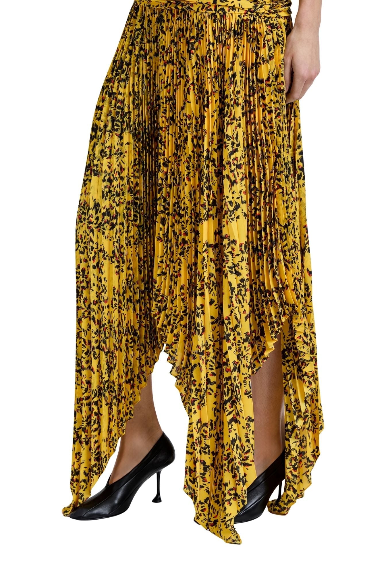 Proenza Schouler Paulina Dress In Pleated Georgette - Vermillion