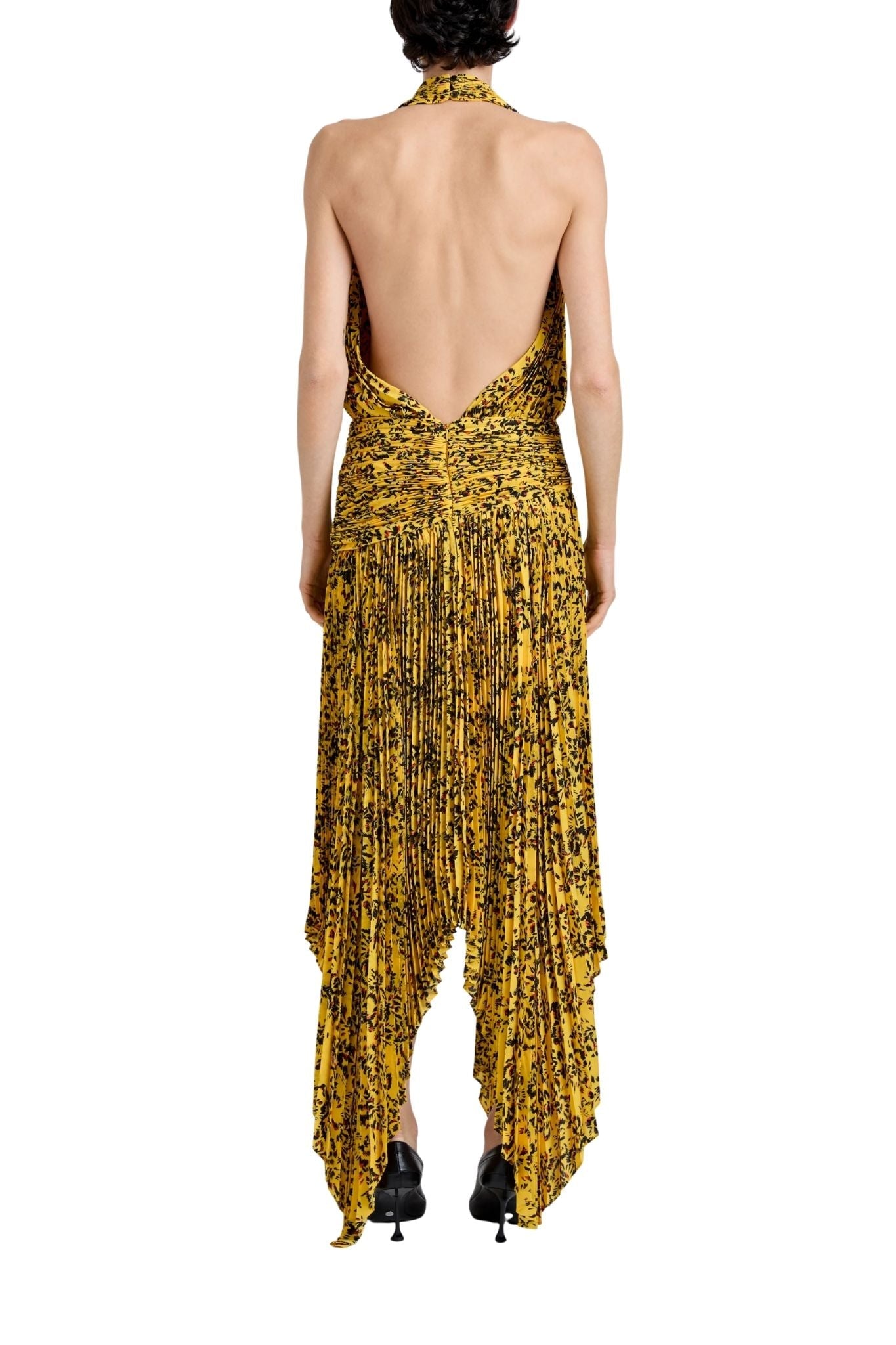 Proenza Schouler Paulina Dress In Pleated Georgette - Vermillion