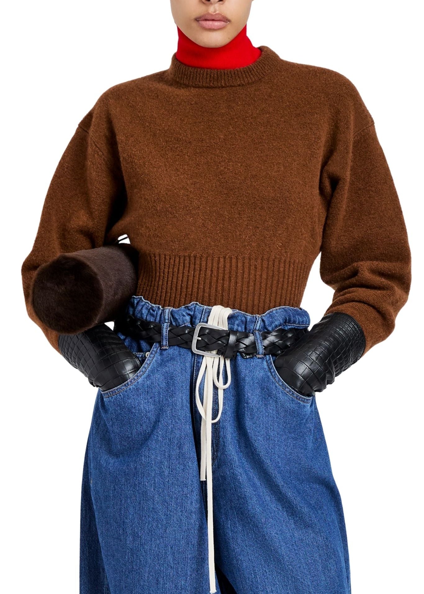 Proenza Schouler Randi Top In Boiled Wool - Vermillion