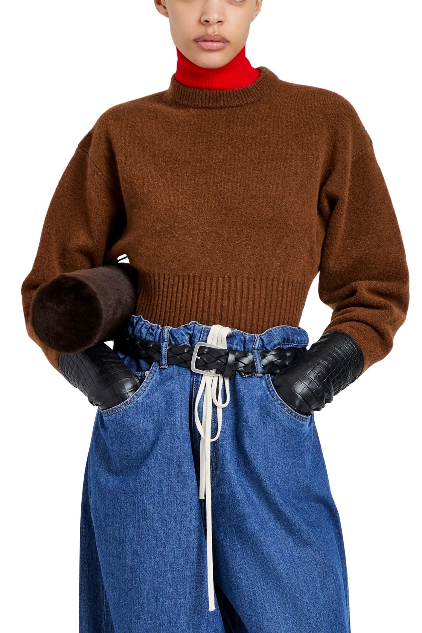 Proenza Schouler Randi Top In Boiled Wool - Vermillion