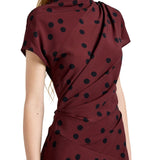 Proenza Schouler Ren Dress In Printed Dot Stretch Vicose - Vermillion