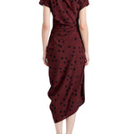 Proenza Schouler Ren Dress In Printed Dot Stretch Vicose - Vermillion