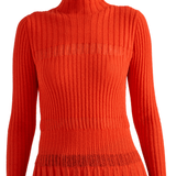 Proenza Schouler Rosario Top in Textured Merino Wool - Vermillion