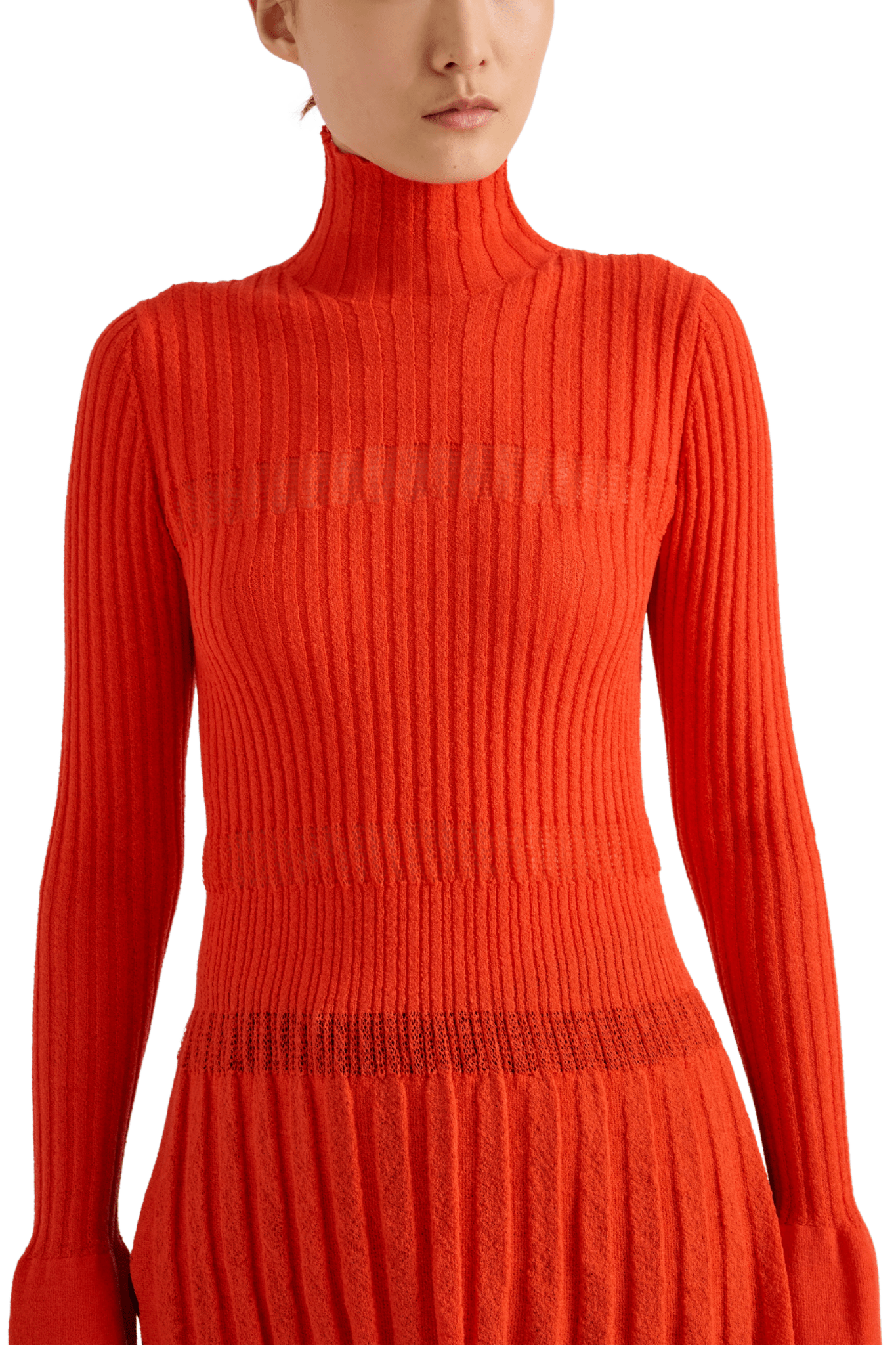 Proenza Schouler Rosario Top in Textured Merino Wool - Vermillion