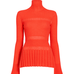 Proenza Schouler Rosario Top in Textured Merino Wool - Vermillion