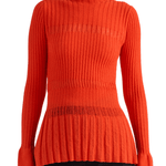 Proenza Schouler Rosario Top in Textured Merino Wool - Vermillion