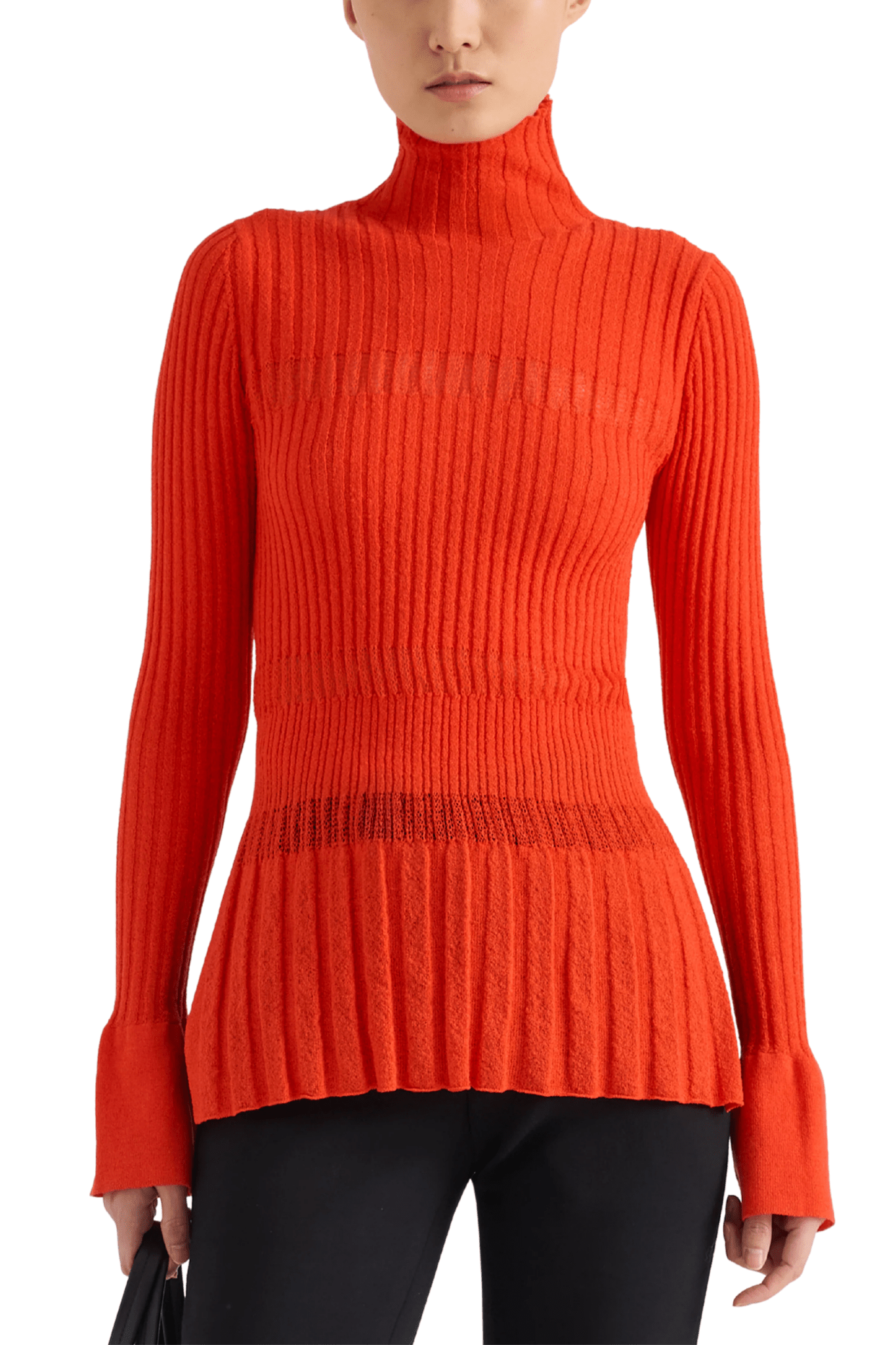 Proenza Schouler Rosario Top in Textured Merino Wool - Vermillion
