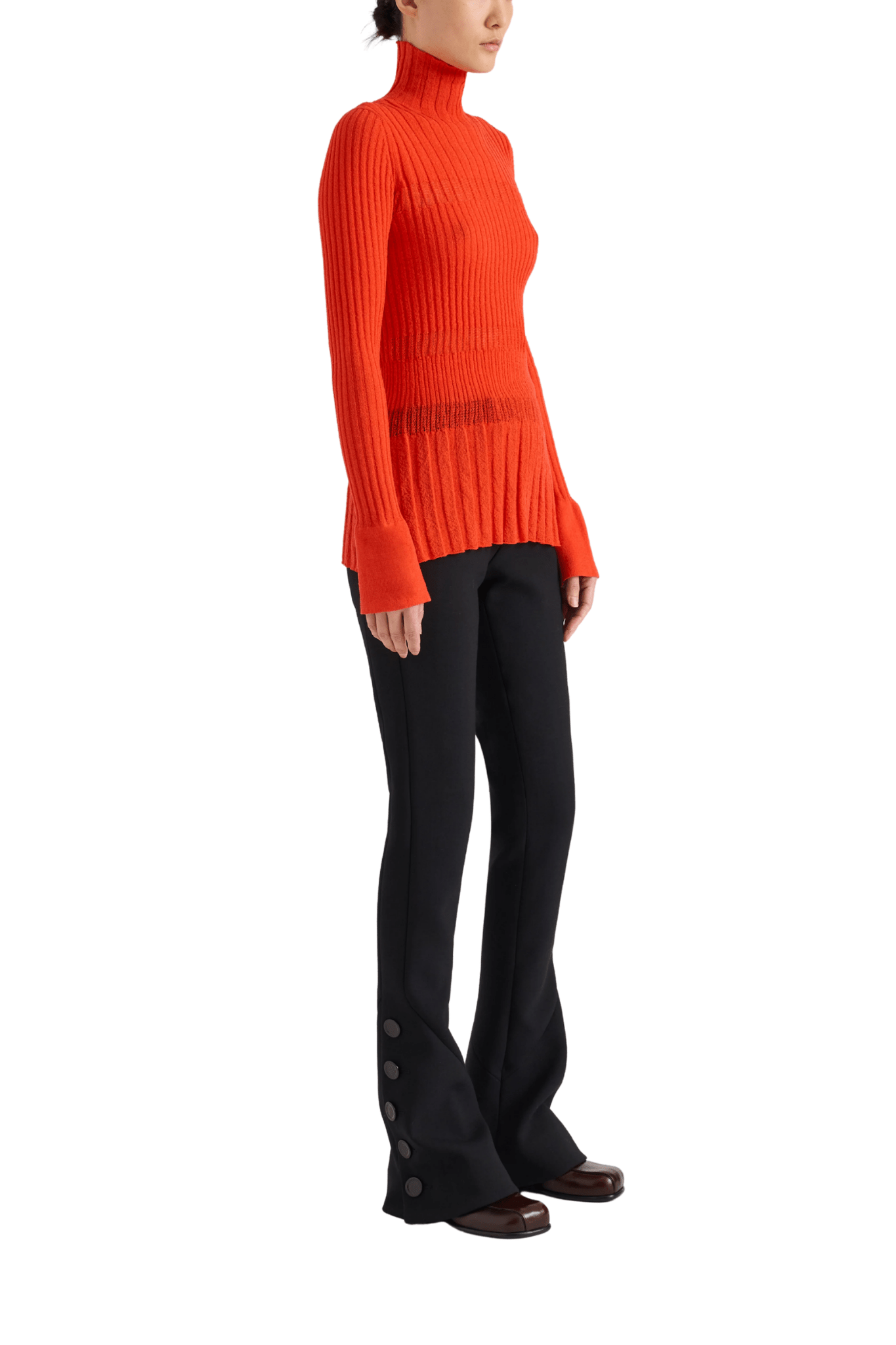 Proenza Schouler Rosario Top in Textured Merino Wool - Vermillion