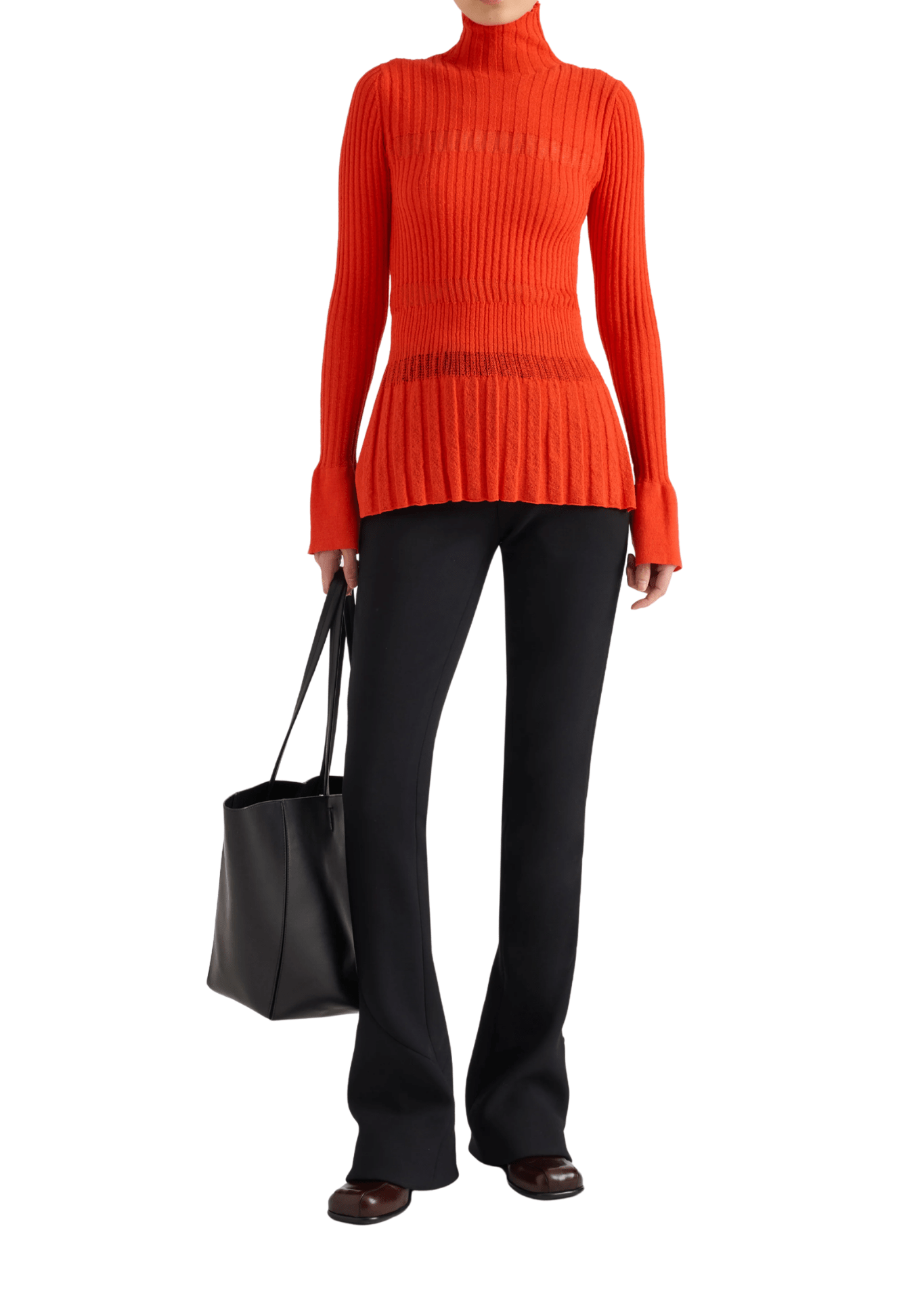 Proenza Schouler Rosario Top in Textured Merino Wool - Vermillion