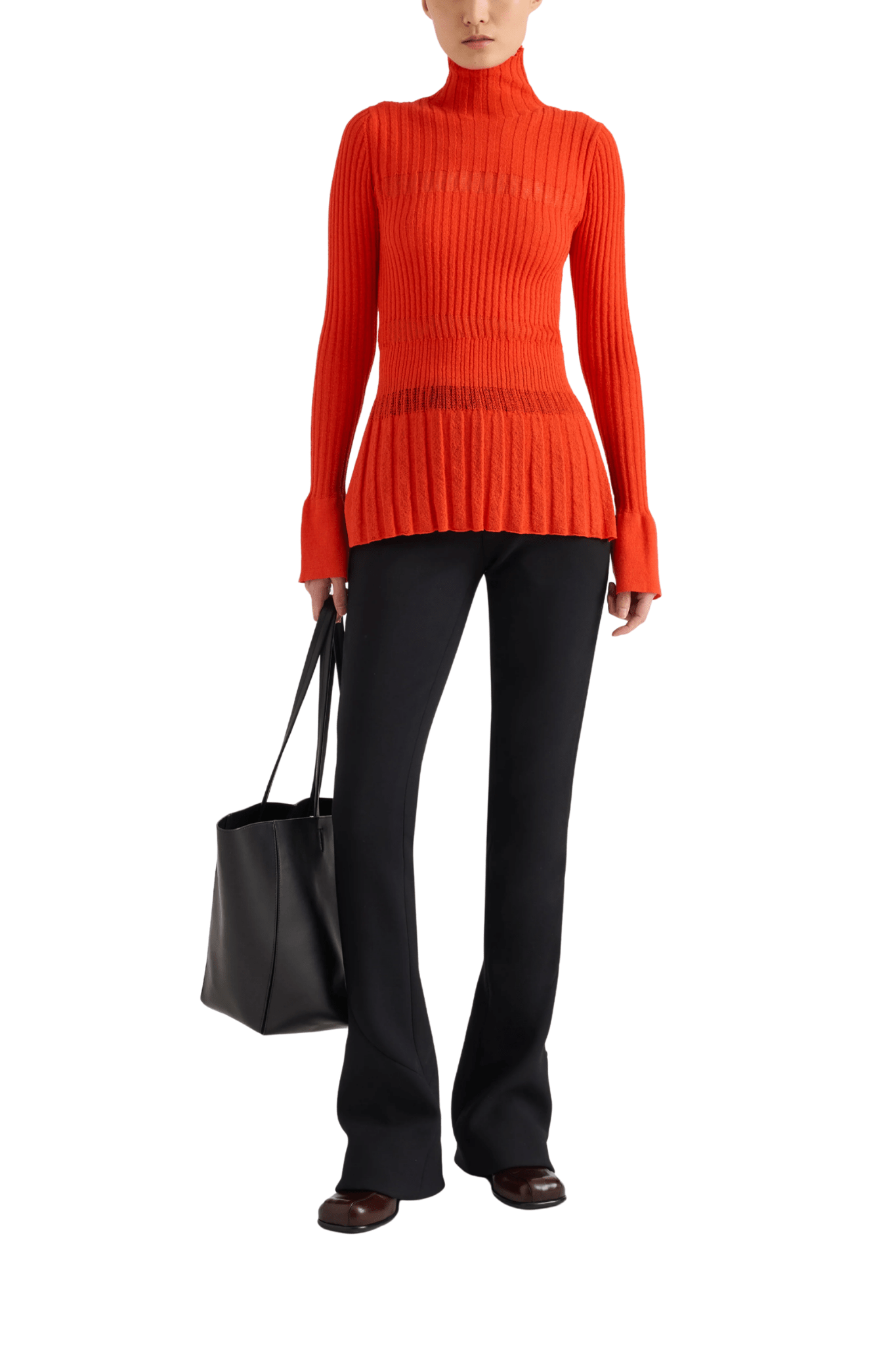 Proenza Schouler Rosario Top in Textured Merino Wool - Vermillion