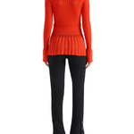 Proenza Schouler Rosario Top in Textured Merino Wool - Vermillion