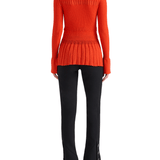 Proenza Schouler Rosario Top in Textured Merino Wool - Vermillion