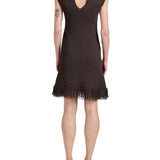 Proenza Schouler Saski Dress In Cotton In Textured Fringe Intarsia - Vermillion