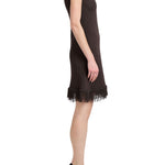 Proenza Schouler Saski Dress In Cotton In Textured Fringe Intarsia - Vermillion