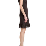 Proenza Schouler Saski Dress In Cotton In Textured Fringe Intarsia - Vermillion