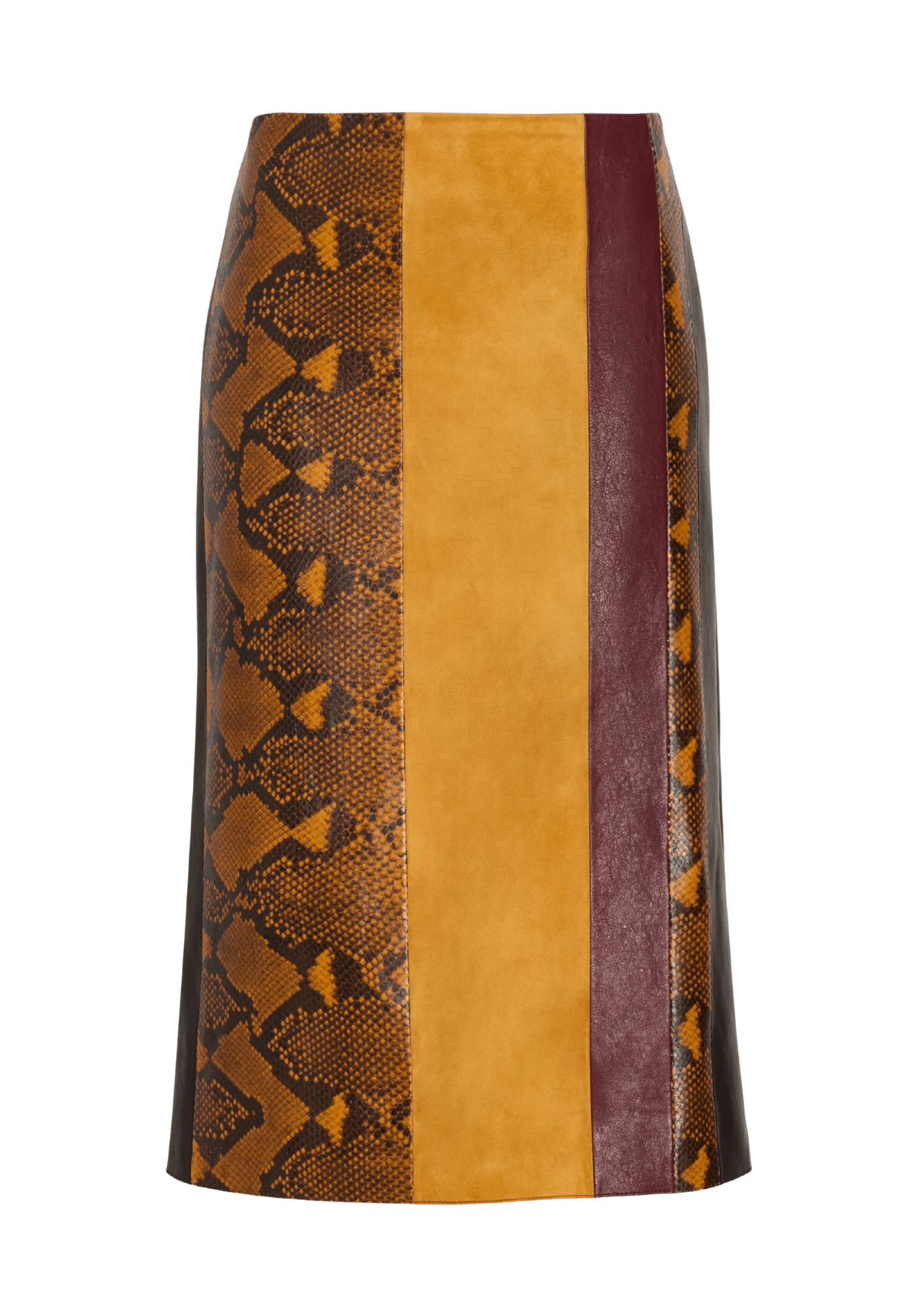 Proenza Schouler Sirine Skirt In Pieced Leather - Vermillion
