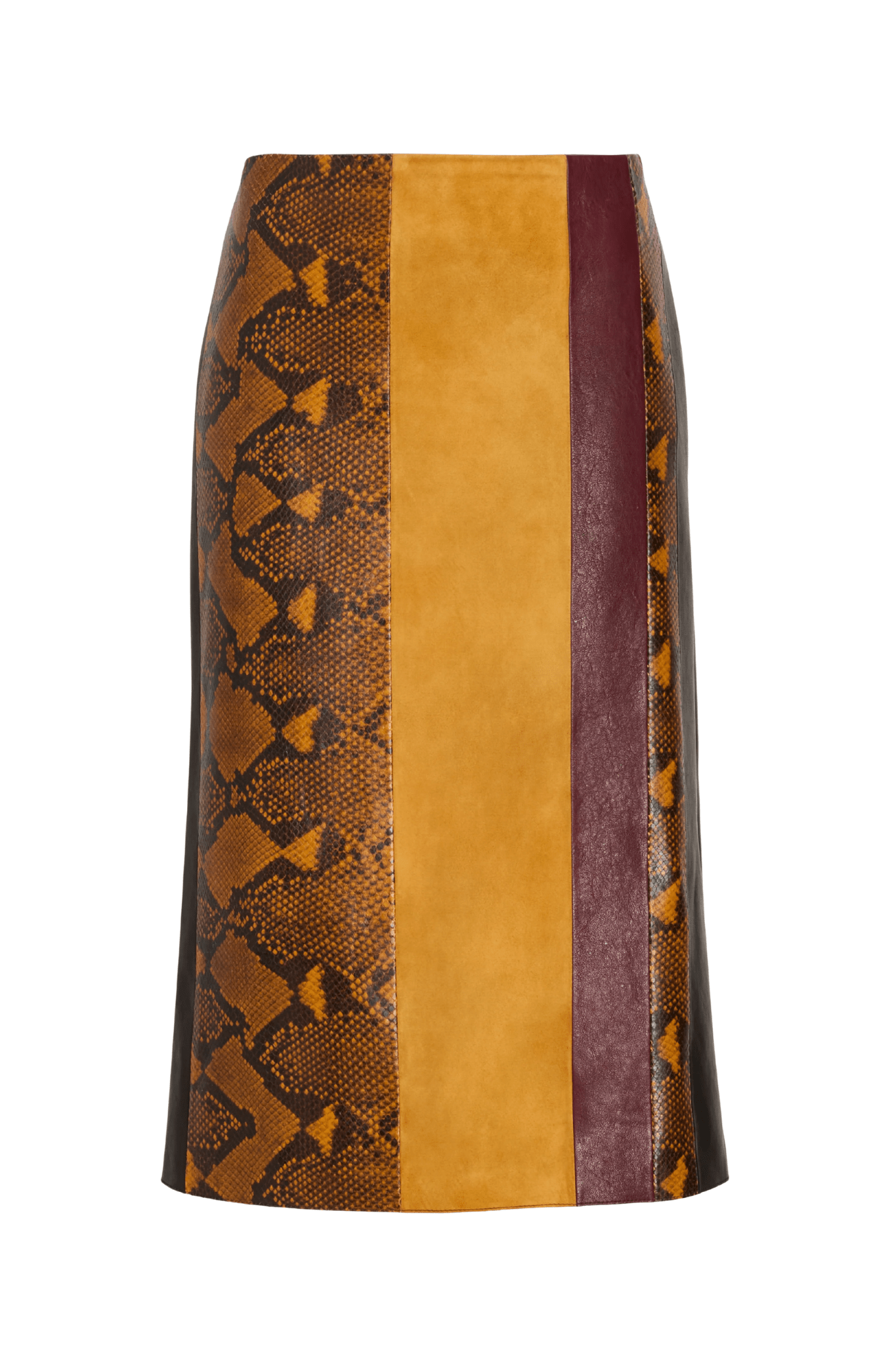 Proenza Schouler Sirine Skirt In Pieced Leather - Vermillion