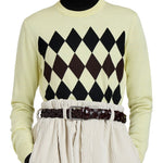Proenza Schouler Vivian Top In Argyle Knit - Vermillion