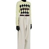 Proenza Schouler Vivian Top In Argyle Knit - Vermillion