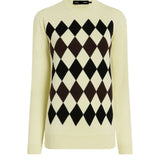 Proenza Schouler Vivian Top In Argyle Knit - Vermillion