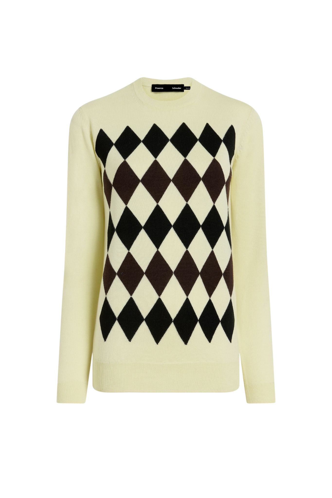 Proenza Schouler Vivian Top In Argyle Knit - Vermillion