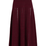 Proenza Schouler White Label Phyllis Skirt in Ladder Stripe - Vermillion