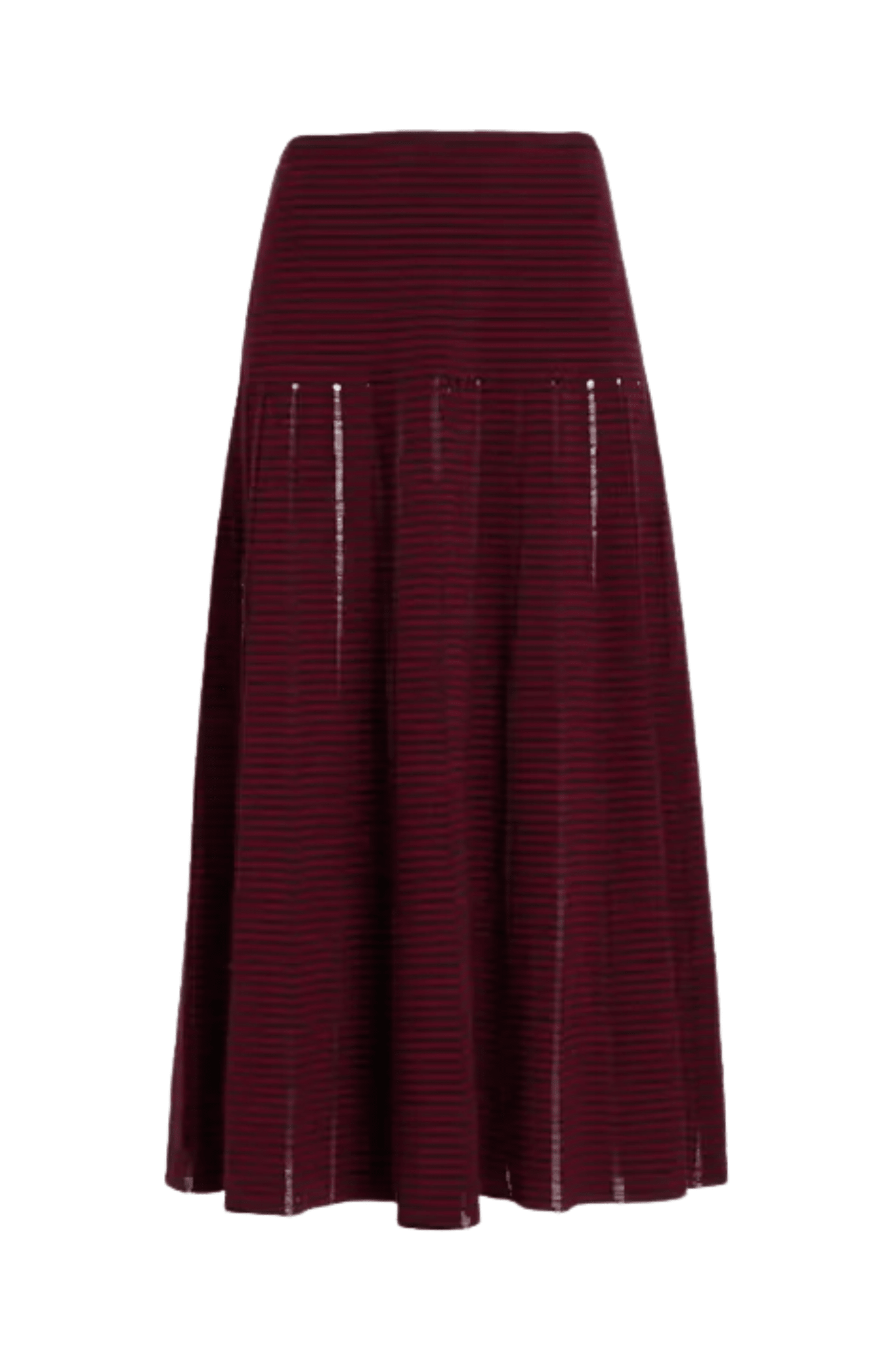 Proenza Schouler White Label Phyllis Skirt in Ladder Stripe - Vermillion