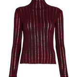 Proenza Schouler White Label Stina Turtleneck in Ladder Stripe - Vermillion