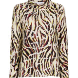 Proenza Schouler WL Ansel Top in Printed Soft Twill - Vermillion