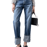 R13 Cuffed Boyfriend Jean - Vermillion