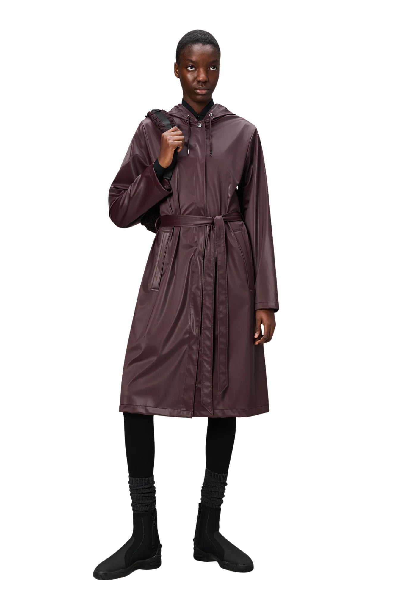 Rains A - Line Longer W Jacket W3 - Vermillion