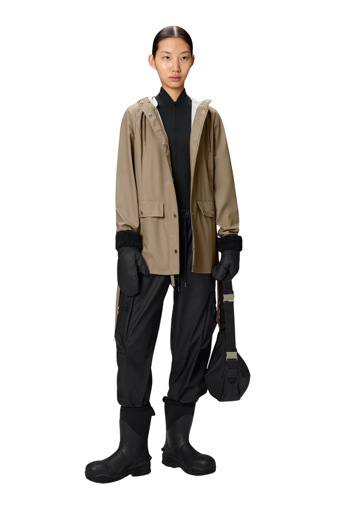 Rains Curve Jacket - Vermillion