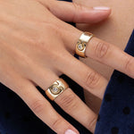 Retrouvai Classic Impetus Short Puzzle Ring - Vermillion