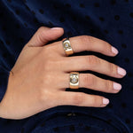 Retrouvai Classic Impetus Short Puzzle Ring - Vermillion