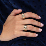 Retrouvai Classic Impetus Short Puzzle Ring - Vermillion