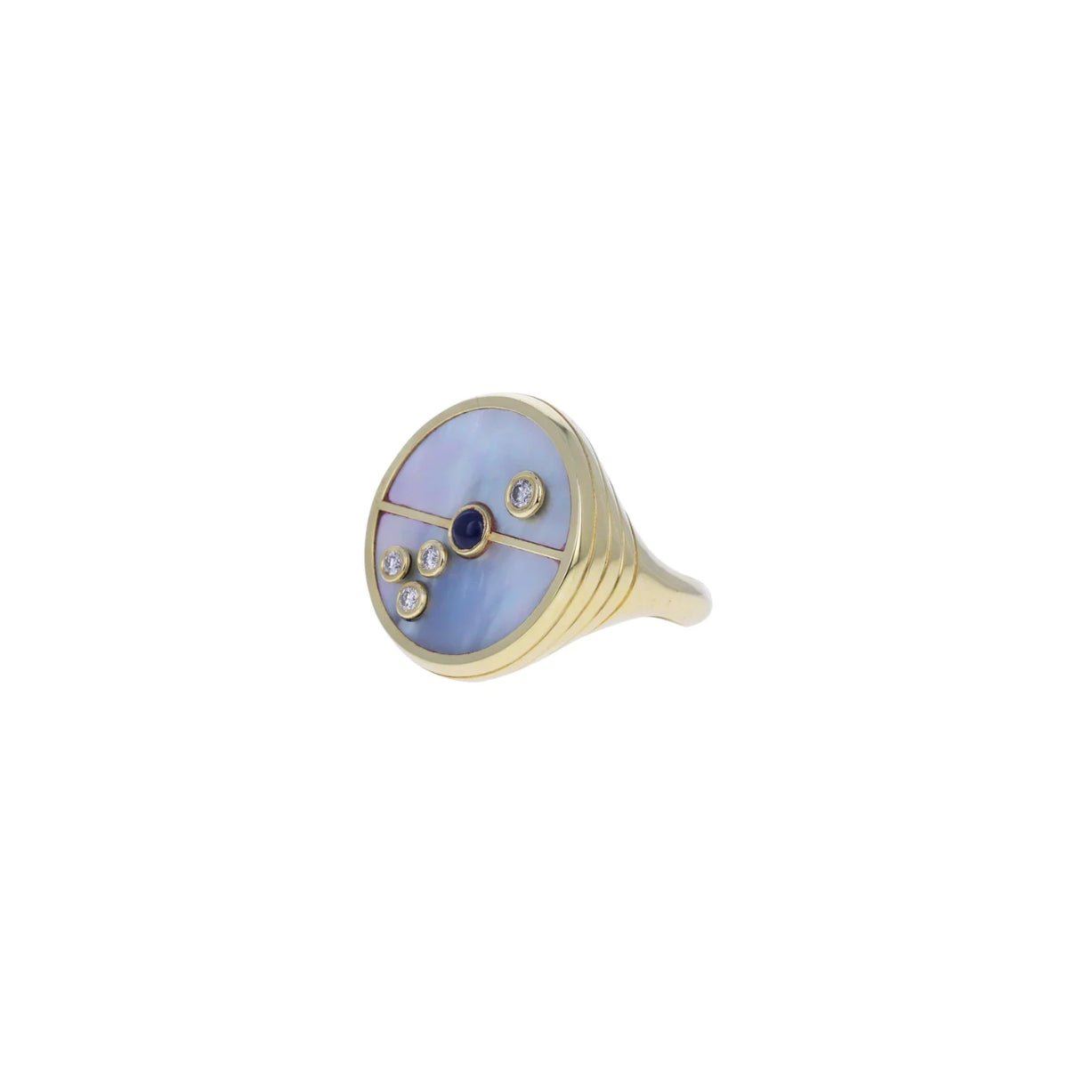 Retrouvai Compass Signet Ring - Vermillion