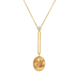 Retrouvai Fantasy Signet Pendant Necklace - Vermillion