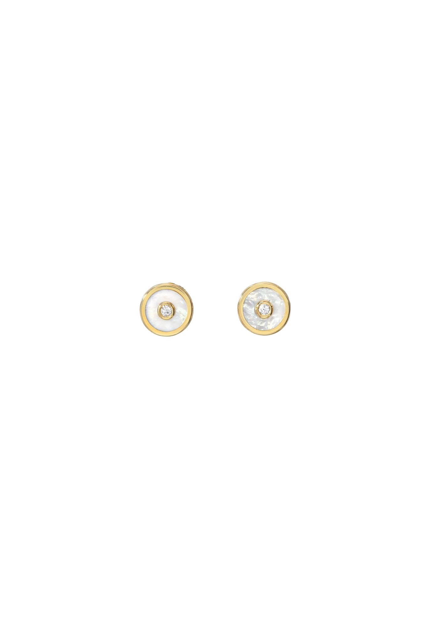 Retrouvai Mini Compass Stud Earrings - Vermillion