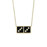 Retrouvai Petite Diamond Domino Pendant on 16" Chain - Vermillion