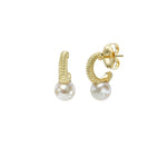 Retrouvai Petite Modern Love Pearl Hoops - Vermillion